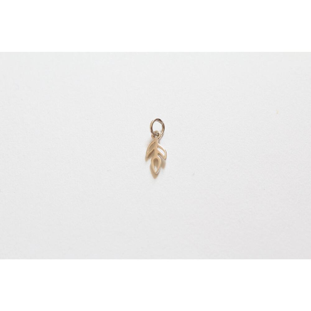 Sterling Silver Tiny Simple Leaf Vine Charm, Leaf… - image 3